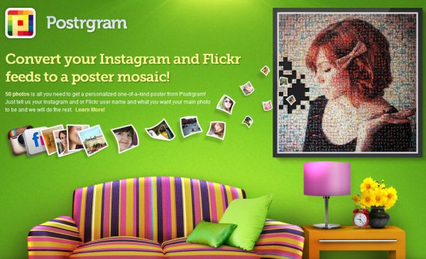 Postrgram ile Instagram ve Flickr Fotoğraflarınızdan Mozaikler Oluşturun