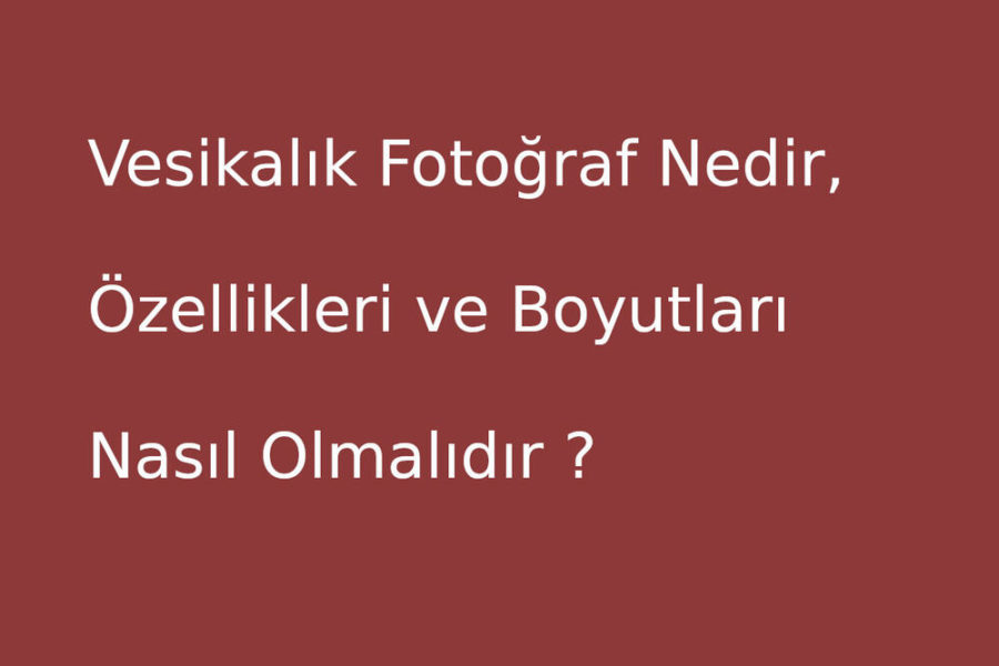 Vesikalık Fotoğraf Nedir, Özellikleri ve Boyutları Nasıl Olmalıdır?