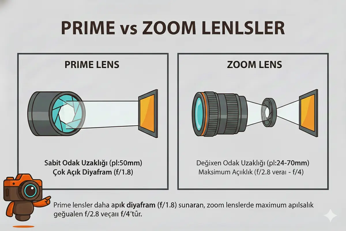 Prime vs zoom lens diyafram farkı Prime ve zoom lenslerde diyafram karşılaştırması